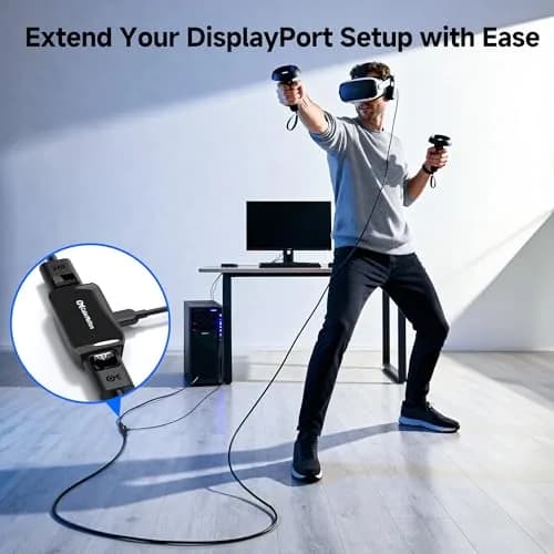 Cable Matters Active DisplayPort Repeater 4K@240Hz up to 32ft | DP 1.4 Signal Booster for VR Headset/Gaming Monitor thumbnail 2