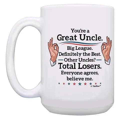 ThisWear Great Uncle Everyone Agrees 15oz Coffee Mug | Classic Ceramic Mug for Daily Use thumbnail 3