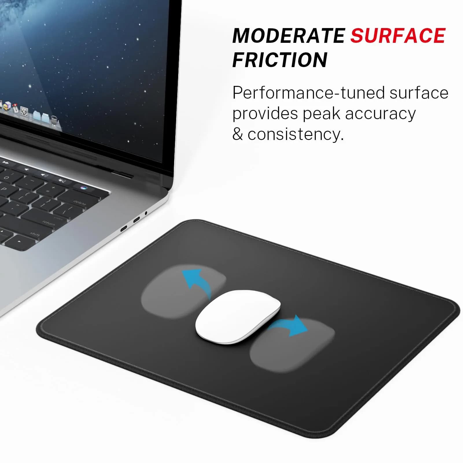 MROCO Topographic Mouse Pad - Black, 14 x 11 Inches | Smooth Glide & Precise Control - view 2