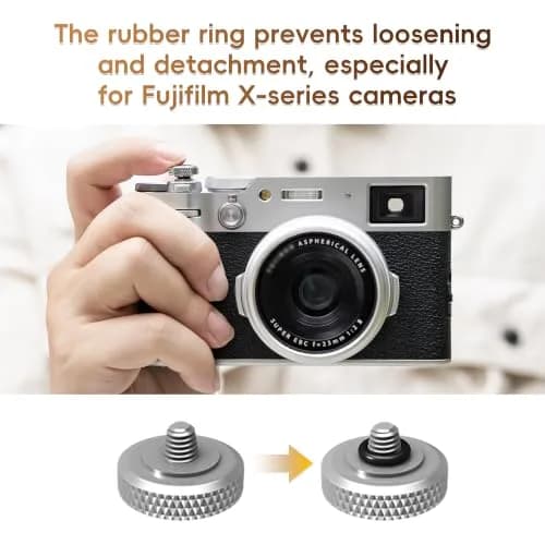 JJC Camera Soft Shutter Release Button for Fuji Fujifilm Leica Nikon Sony | Comfortable Copper & Leather thumbnail 6