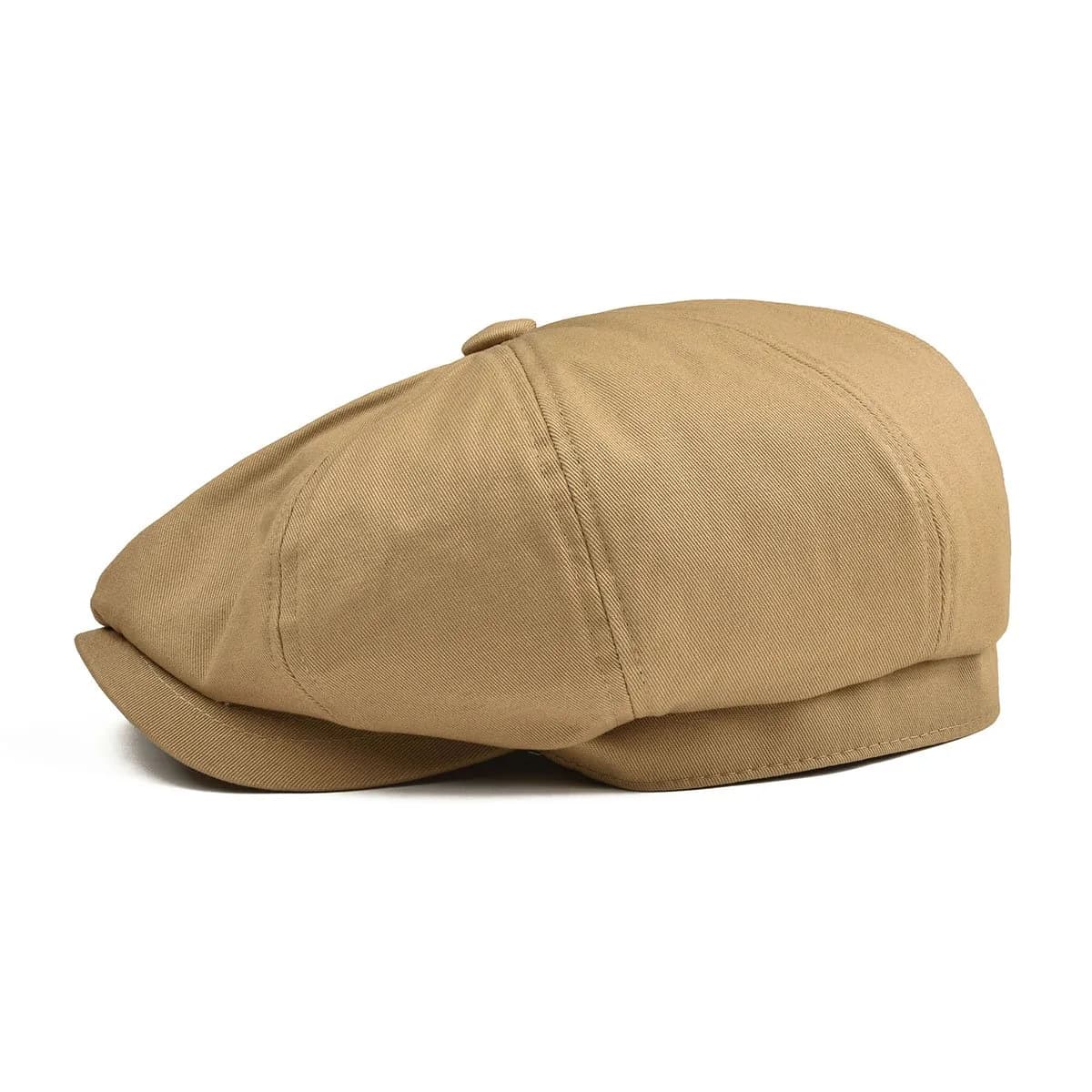 BOTVELA Men's 100% Cotton Newsboy Cap | Khaki, 7 3/8 (23.2 inches) - view 2