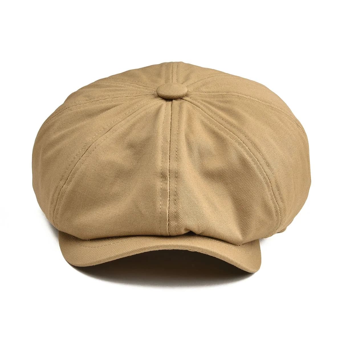 BOTVELA Men's 100% Cotton Newsboy Cap | Khaki, 7 3/8 (23.2 inches) - view 3