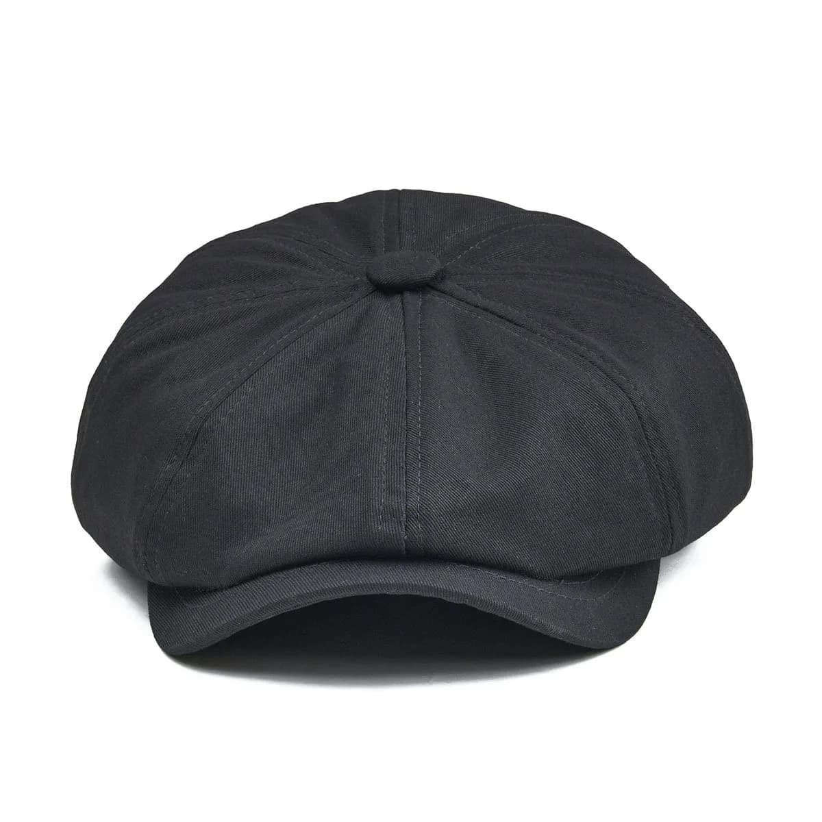 BOTVELA Men's 100% Cotton Newsboy Flat Cap | Black, Size 7 3/8 (58.5 cm) thumbnail 3