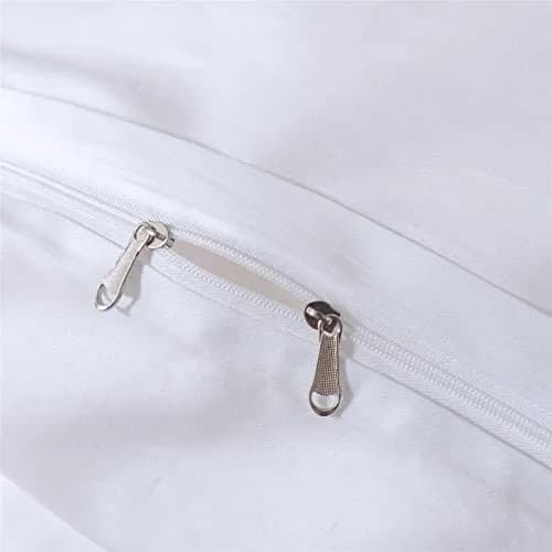 BuLuTu Kids Duvet Cover Twin Cotton White/Grey | Super Soft & Breathable, Zipper Closure thumbnail 6