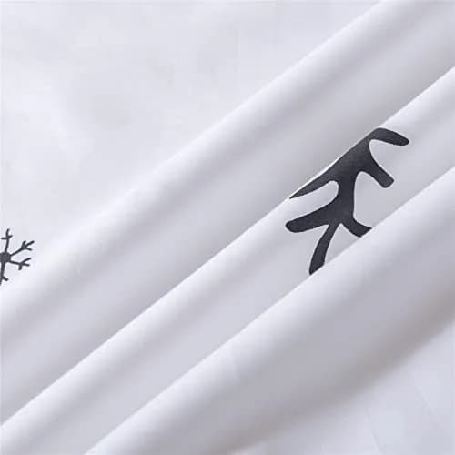 BuLuTu Kids Duvet Cover Twin Cotton White/Grey | Super Soft & Breathable, Zipper Closure thumbnail 8