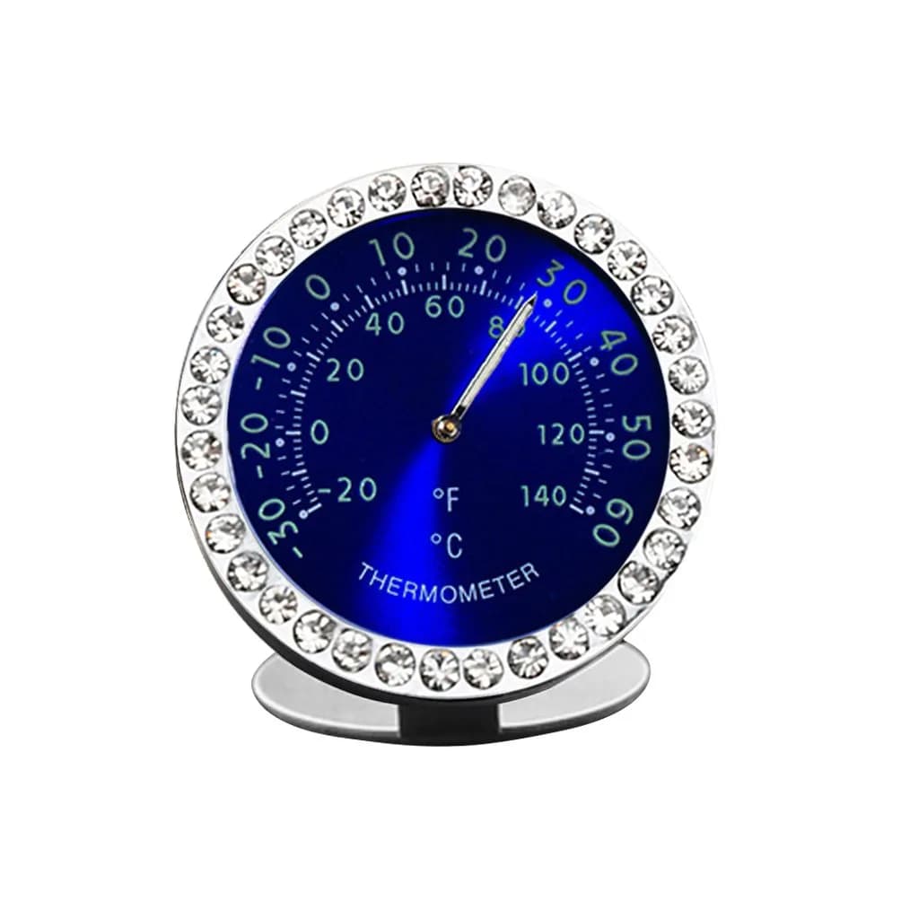 idain Mini Car Dashboard Thermometer - White | Temperature Indicator for Air Vent & Dashboard