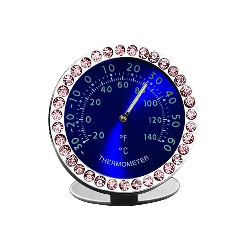 idain Pink Car Dashboard Thermometer | Mini Vehicle Air Vent Clip Decoration - main product image