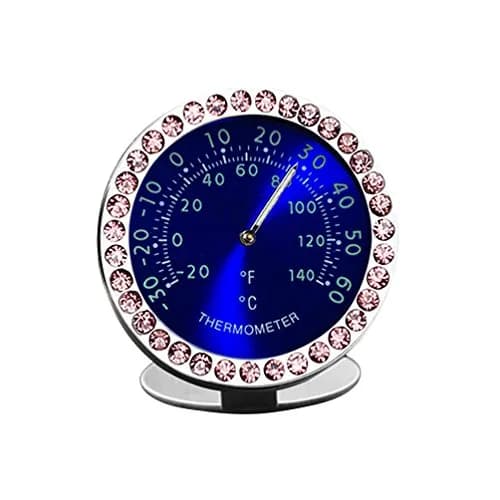 idain Pink Car Dashboard Thermometer | Mini Vehicle Air Vent Clip Decoration thumbnail 1