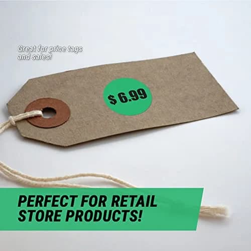 OfficeSmartLabels $6.99 Preprinted Price Stickers 1.5 Inch Round | Fluorescent Green, 300 Labels thumbnail 5