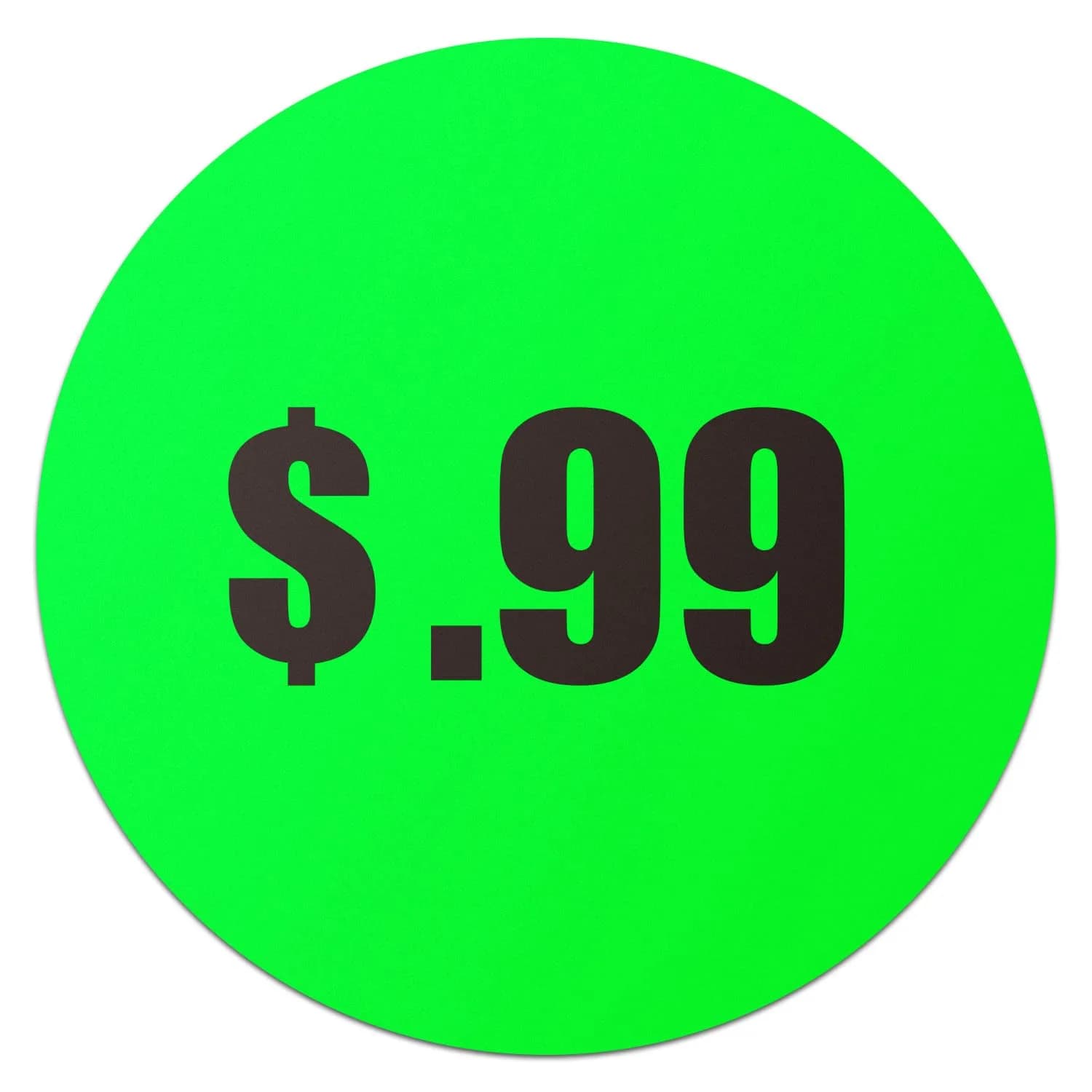 OfficeSmartLabels $6.99 Preprinted Price Stickers 1.5 Inch Round | Fluorescent Green, 300 Labels — 0.99