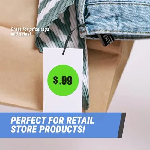 OfficeSmartLabels .99 Cent Price Stickers 1.5 Inch Round Neon Green | Self-Adhesive, Durable, Easy Peel thumbnail 4