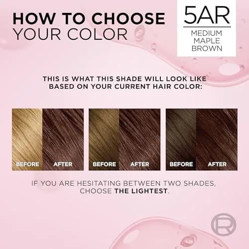 L'Oreal Paris Excellence Crème Permanent Hair Dye 5AR Medium Maple Brown, 2 Kits (Pack of 2) | Triple Care with Hyaluronic Acid for 100% Gray Coverage thumbnail 6