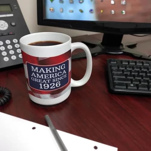 ThisWear Making America Great Since 1926 15oz Coffee Mug | Classic Ceramic Drinkware thumbnail 4
