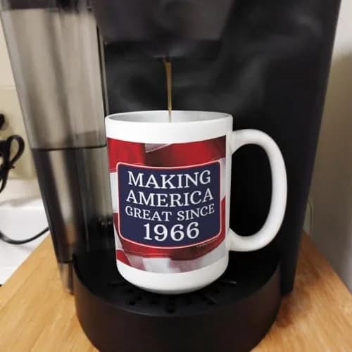 ThisWear Making America Great Since 1966 Flag 15oz Coffee Mug | Classic USA Flag Design (70-120 chars) thumbnail 3