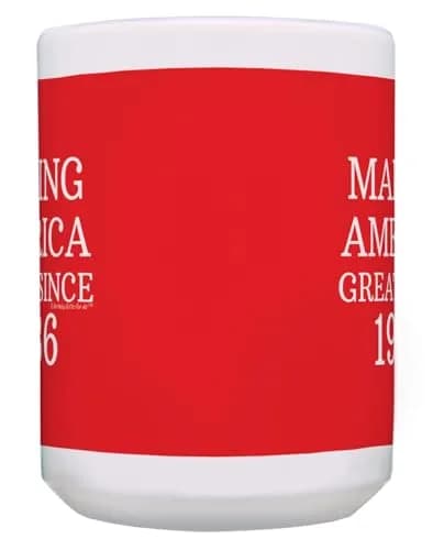 ThisWear Making America Great Since 1986 15oz Coffee Mug | Classic Red Ceramic thumbnail 7