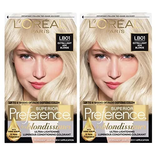 L'Oreal Paris Superior Preference Fade-Defying Hair Color LB01 Extra Light Ash Blonde Pack of 2 | Permanent Hair Dye with Shine Serum thumbnail 1