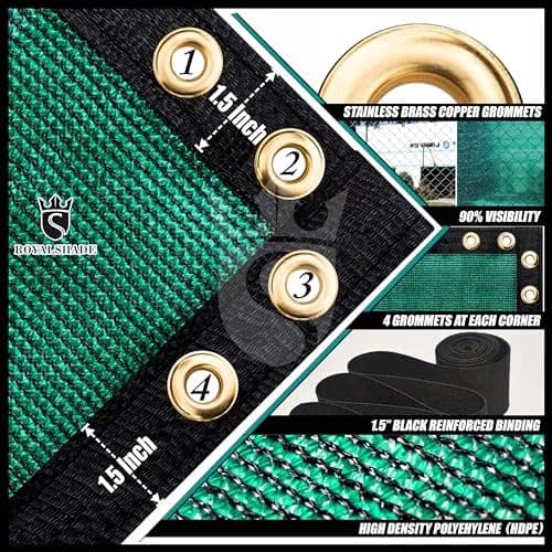 Royal Shade 6' x 50' Green Fence Privacy Screen | Heavy Duty Windscreen for Outdoor Privacy thumbnail 5