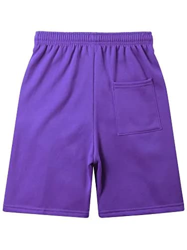 Ma Croix Essentials Mens Premium Brushed Sweat Shorts Lightweight Fleece Elastic Gym Loungewear (Large, 1IHA0004_Purple) | Moisture Wicking, Elastic Waist, Fitted Fit thumbnail 2
