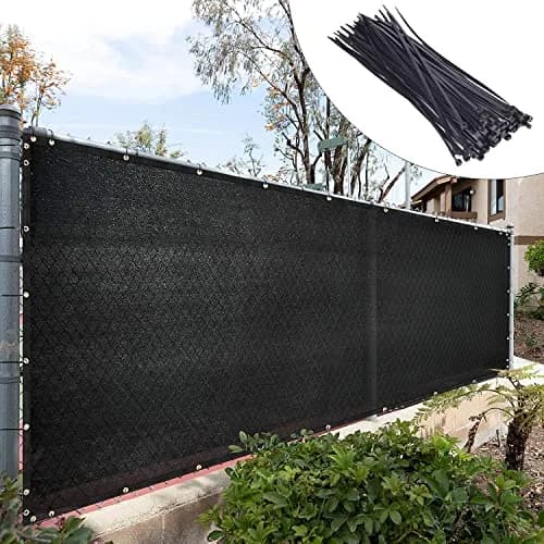 Royal Shade Heavy Duty Black Fence Privacy Screen 6' x 50' | 90% Blockage for Patio & Pool thumbnail 1
