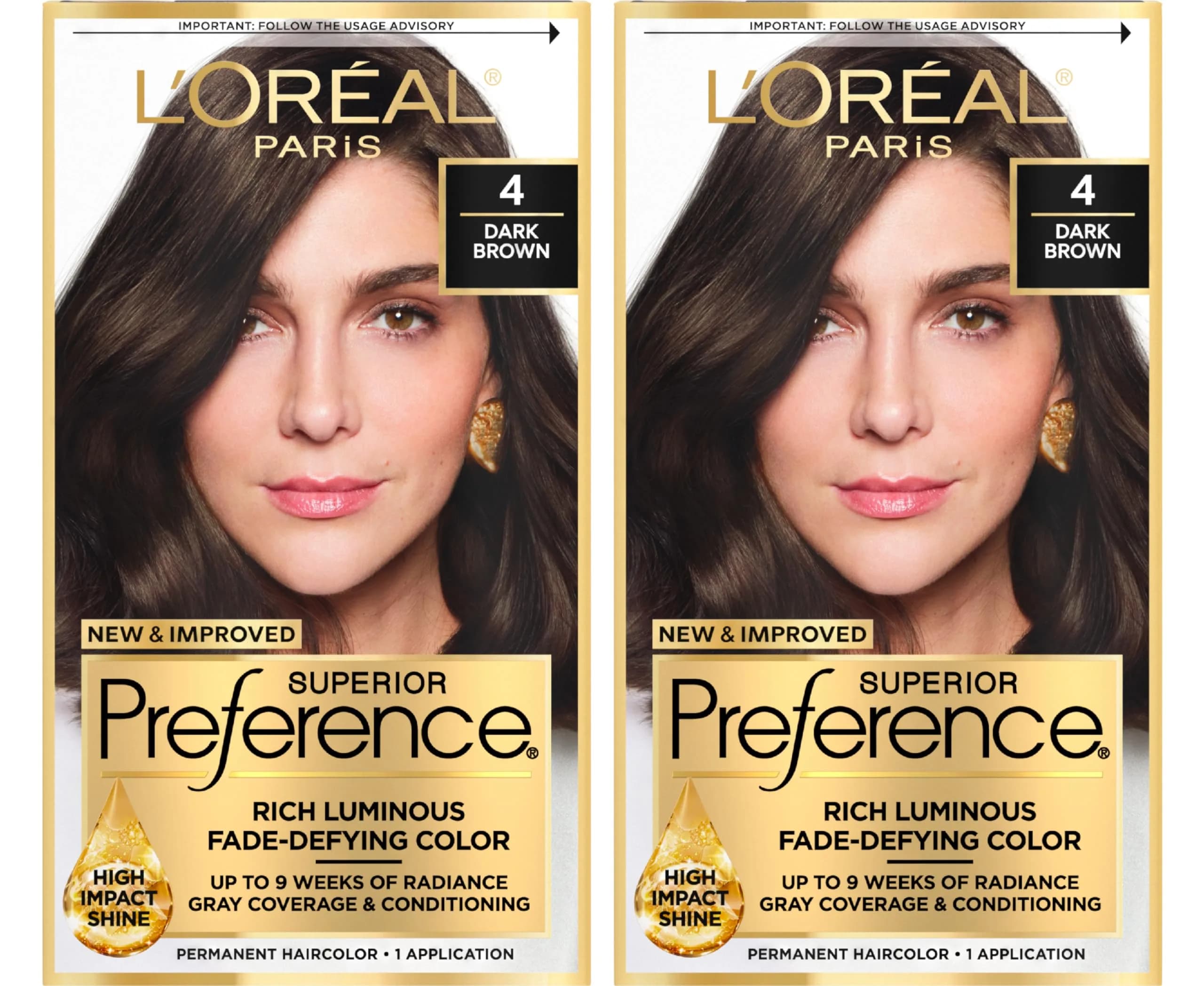 L'Oreal Paris Superior Preference Dark Brown 4 Hair Color Kit - 1 Count (Pack of 2) - main product image