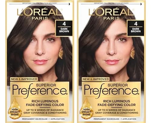 L'Oreal Paris Superior Preference Dark Brown 4 Hair Color Kit - 1 Count (Pack of 2) thumbnail 1