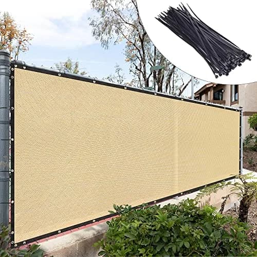 Royal Shade 6' x 50' Beige Fence Privacy Screen Heavy Duty Windscreen | 90% Blockage, UV Resistant thumbnail 1
