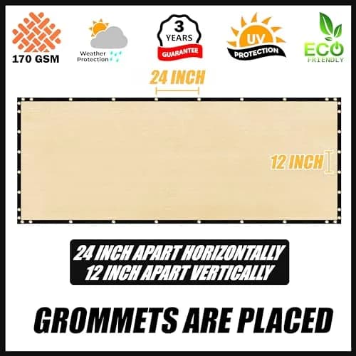 Royal Shade 6' x 50' Beige Fence Privacy Screen Heavy Duty Windscreen | 90% Blockage, UV Resistant thumbnail 4