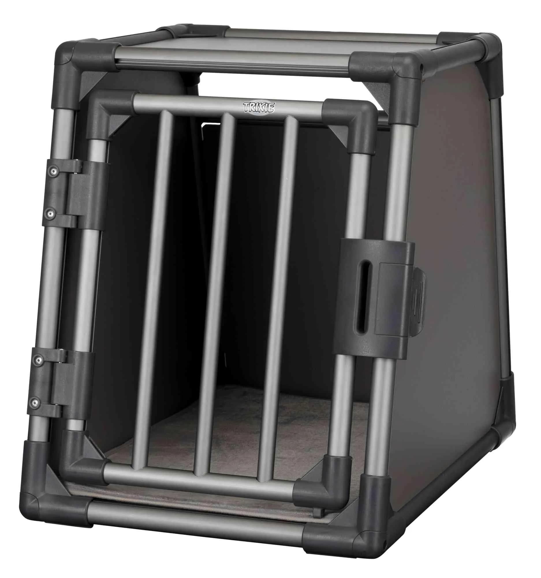 TRIXIE Aluminium Transport Box 48 x 56 x 61 cm | Safe, Stable & Quiet Pet Carrier - main product image