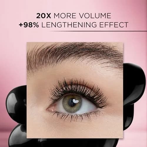 L'Oreal Paris Voluminous Lash Paradise Mascara, Blackest Black, 0.5 fl oz (2x0.25 fl oz) | Voluptuous Volume & Intense Length thumbnail 4