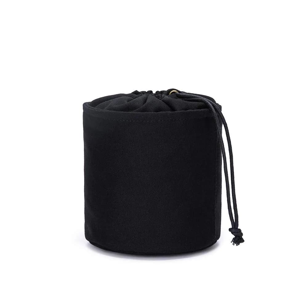 YONBEN Purse Organizer Insert | Cotton Canvas Bag Compartment with Round Pocket & Liners — Black / L