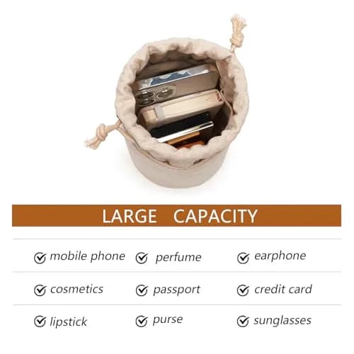 YONBEN Purse Organizer Insert Large | Lightweight Canvas Round Bag Storage (20cm x 19cm) thumbnail 4