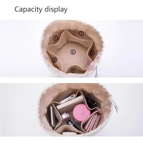 YONBEN Tall Purse Organizer Insert Beige | Spacious Canvas Round Handbag Storage (20cm x 19cm) thumbnail 4