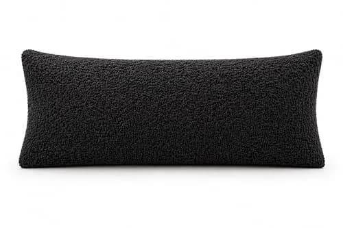 Reafort Sherpa Body Pillow Cover 21"x54" | Zipper Closure, Ultra Soft Plush Feel, Black thumbnail 8