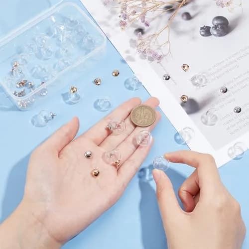 PH PandaHall 30pcs 16mm Clear Glass Globe Ball Bottles | DIY Snow Globes & Ornaments for Christmas & Wedding thumbnail 5