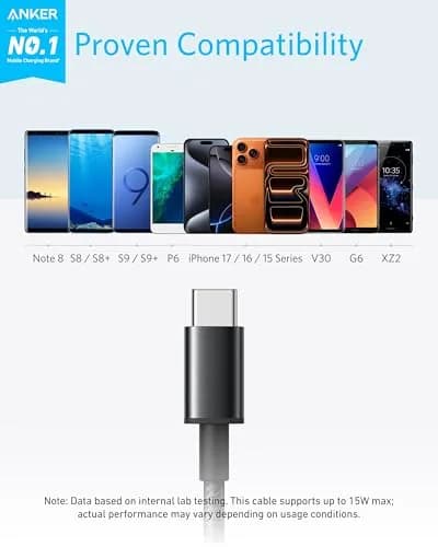 Anker USB A to USB C Cable 6 ft Black | Durable Nylon Sync & Charge Cable thumbnail 2