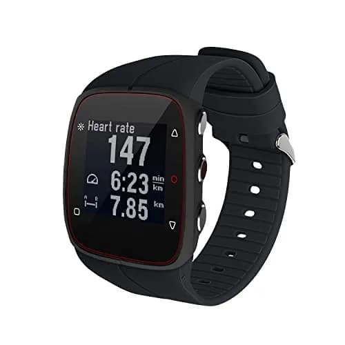 kwmobile Watch Strap Compatible with Polar M400 / M430 | Black Silicone Replacement Band (16-22cm) thumbnail 1