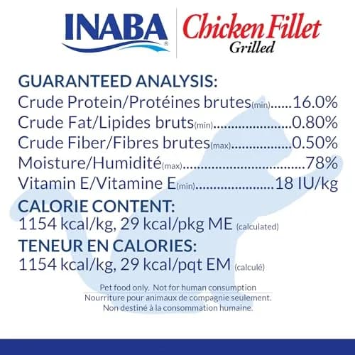 INABA Grilled Fillet Cat Treats, Extra Tender Chicken in Crab Broth, 6ct | Moist, Flaky, Hand-Feed Friendly thumbnail 4