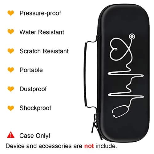 BOVKE Stethoscope Case for 3M Littmann Classic III, Lightweight II S.E, MDF Acoustica Deluxe, Black | Extra Room for Accessories thumbnail 2