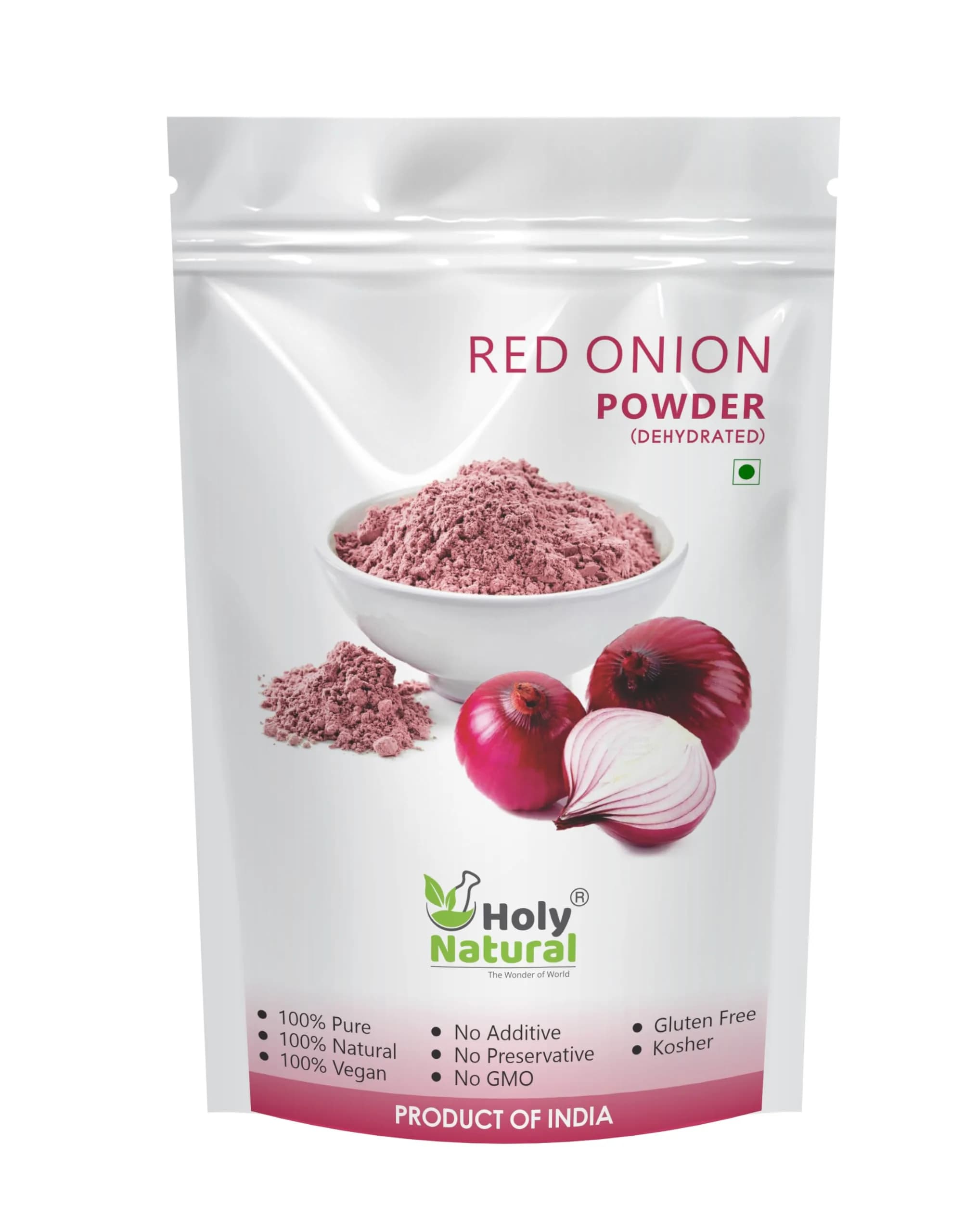 Holy Natural Red Onion Powder (Dehydrated) 100g (3.52oz) | Organic & Vegetarian - main product image