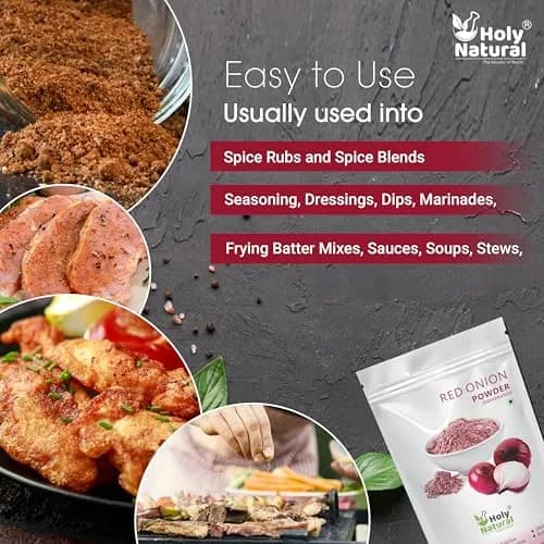 Holy Natural Red Onion Powder (Dehydrated) 100g (3.52oz) | Organic & Vegetarian thumbnail 5