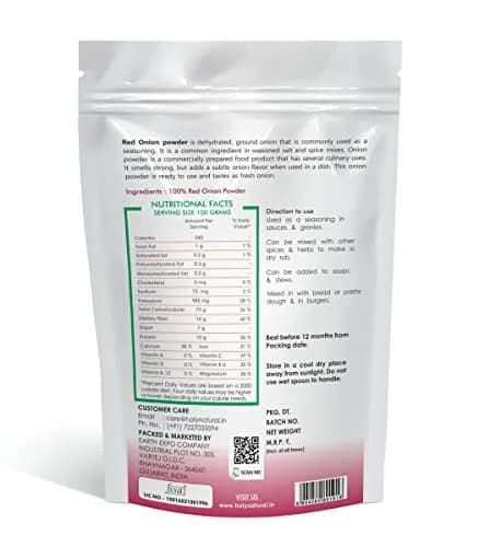 Holy Natural Red Onion Powder (Dehydrated) 100g (3.52oz) | Organic & Vegetarian thumbnail 2