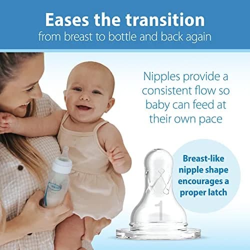 Dr. Brown's Natural Flow Options+ Anti-Colic Baby Feeding Set with Slow Flow Nipples, Travel Caps, Silicone Pacifier - Pink, 120ml (4oz) Bottles thumbnail 7