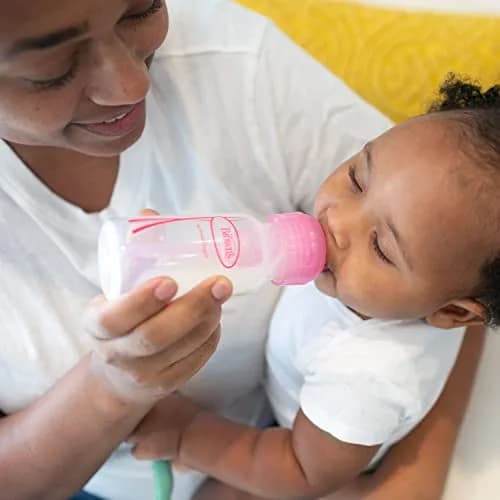 Dr. Brown's Natural Flow Options+ Anti-Colic Baby Feeding Set with Slow Flow Nipples, Travel Caps, Silicone Pacifier - Pink, 120ml (4oz) Bottles thumbnail 8