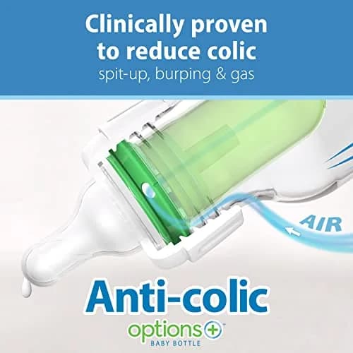 Dr. Brown's Natural Flow Options+ Anti-Colic Baby Feeding Set with Slow Flow Nipples, Travel Caps, Silicone Pacifier - Pink, 120ml (4oz) Bottles thumbnail 3