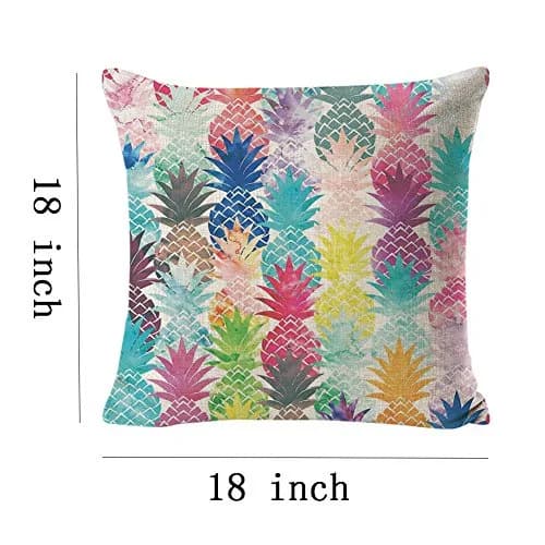 NYDECOR Decorative Throw Pillow Covers Pineapple Pillow Cases Cotton Linen 18x18 | Indoor Outdoor Decor thumbnail 3