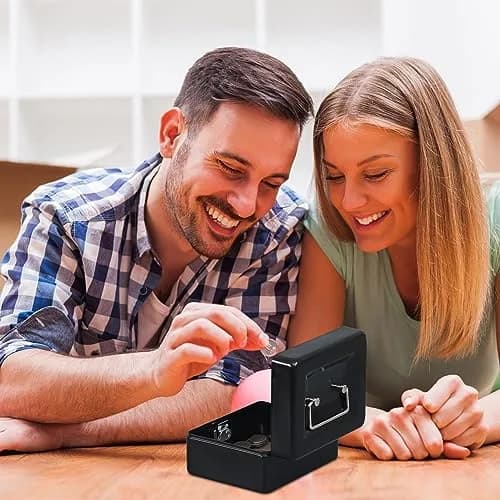 KYODOLED Small Cash Box with Key Lock, Metal Storage Box, Portable Handle, 150x120x80mm, Black thumbnail 5