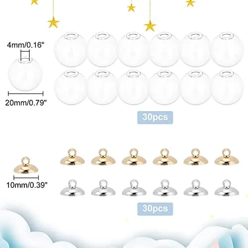 PH PandaHall 20mm Clear Glass Globe Ornaments | DIY Christmas & Wedding Decor (70-120 chars) thumbnail 2