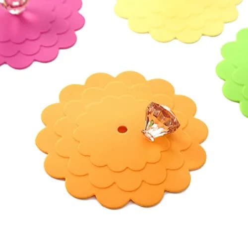 Colinda Extra Large Silicone Mug Lid Set with Diamond Knob | 6-Pack, Bright Color Assortment, 11.9 cm (4.7") thumbnail 7