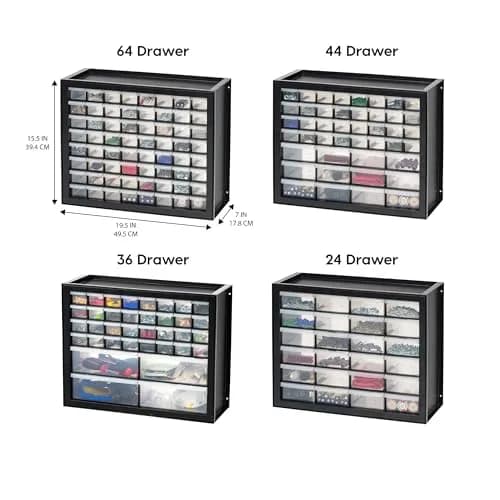 IRIS USA 44-Drawer Small Parts Storage Cabinet | Made in USA, Black, Stackable & Wall-Mountable thumbnail 4