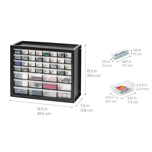 IRIS USA 44-Drawer Small Parts Storage Cabinet | Made in USA, Black, Stackable & Wall-Mountable thumbnail 3